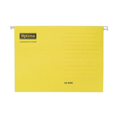 Függőmappa OPTIMA A/4 karton sárga 25 darabos