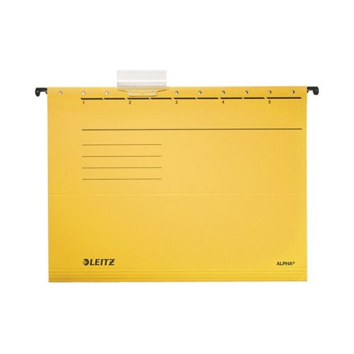 Függőmappa LEITZ Alpha Standard A/4 karton sárga 25 darabos