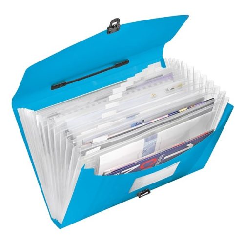 Irattartó táska ESSELTE Vivida A/4 PP harmónikás 12 rekeszes kék