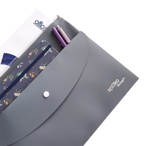 Irattasak SPOKO ReLeaf PP A/4 cipzáras és A/5 patentos SoftTouch szürke