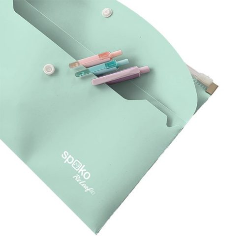 Irattasak SPOKO ReLeaf PP A/5 cipzáras és DL patentos SoftTouch menta zöld