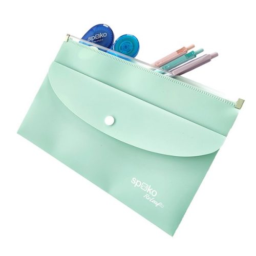 Irattasak SPOKO ReLeaf PP A/5 cipzáras és DL patentos SoftTouch menta zöld