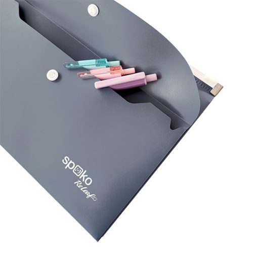 Irattasak SPOKO ReLeaf PP A/5 cipzáras és DL patentos SoftTouch szürke