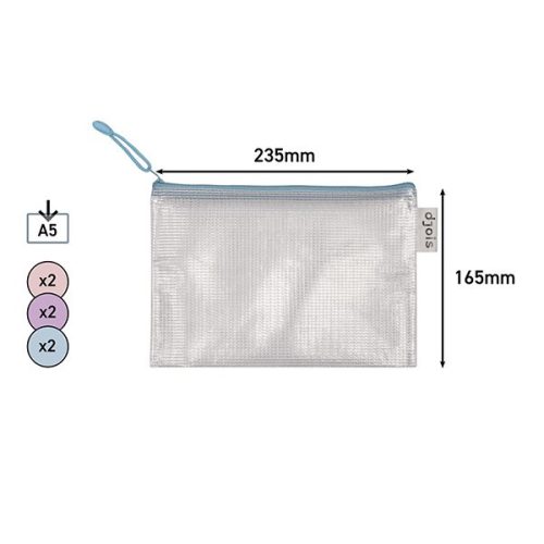 Irattasak DJOIS A/5 cipzáras pasztell színekben