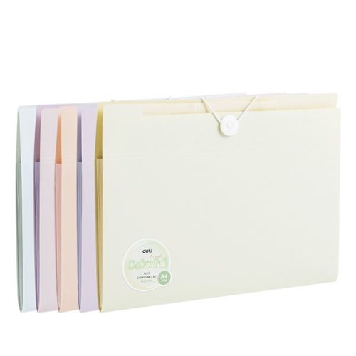 Harmónika mappa DELI Colorful A/4 PP 8 rekeszes vegyes pasztell színekben