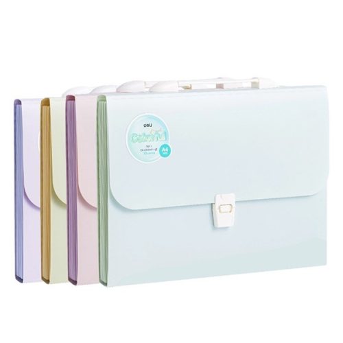 Irattartó táska DELI Colorful A/4 PP 13 rekeszes vegyes pasztell színekben