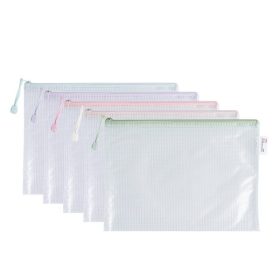   Irattasak DELI Colorful A/4 cipzáras háló mintás vegyes pasztell színekben