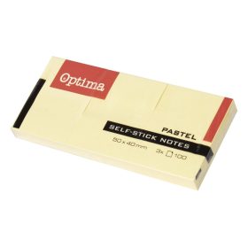 Öntapadós jegyzettömb OPTIMA 38x51mm sárga 3x100 lap