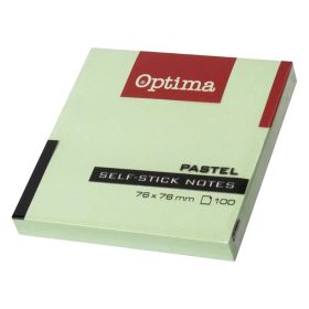   Öntapadós jegyzettömb OPTIMA 75x75mm pasztell zöld 100 lap