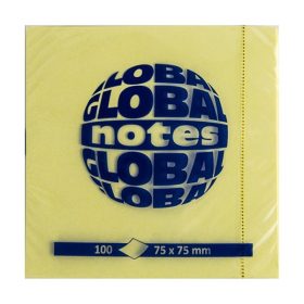   Öntapadós jegyzettömb GLOBAL Notes 3654-01 75x75mm sárga 100 lap