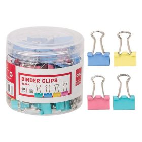 Binder csipesz DELI 15 mm színes 60 darabos