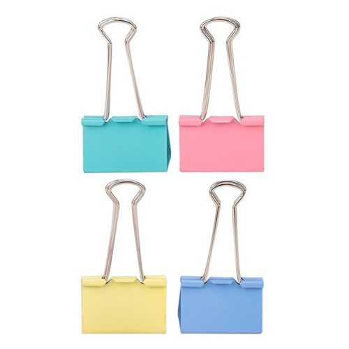 Binder csipesz DELI 51 mm színes 12 darabos