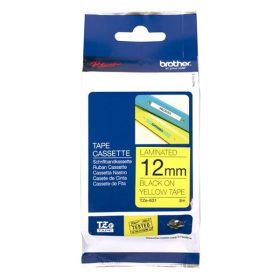   Feliratozó szalag BROTHER TZe-631 12mmx8m laminált sárga alapon fekete írásszín