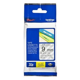   Feliratozó szalag BROTHER TZe-121 9mmx8m laminált átlátszó alalpon fekete írásszín