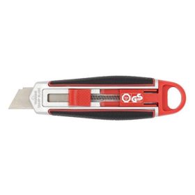   Univerzális vágókés WEDO 18 mm biztonsági 13,6 cm fém test gumi fogórész fém sínnel piros rövid pengével
