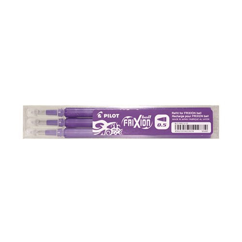 Tollbetét roller PILOT Frixion Clicker/Ball radírozható 0,25 mm lila 3 darabos