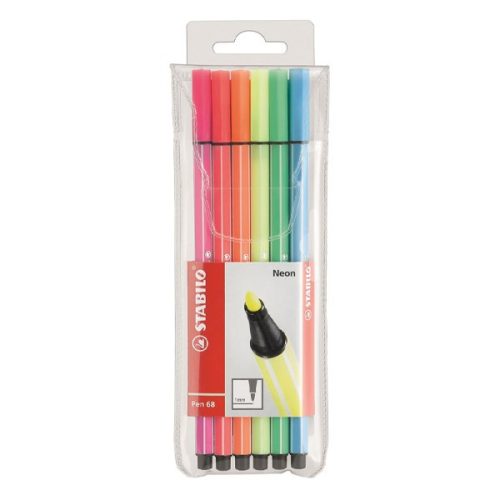 Filctoll STABILO Pen 68 neon 6db-os készlet