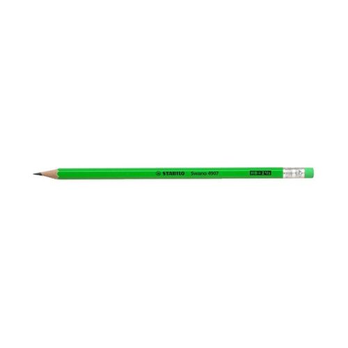 Grafitceruza STABILO Swano 4907 HB hatszögletű radíros neon zöld