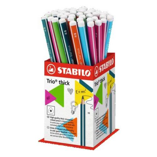 Grafitceruza display STABILO Trio HB háromszögletű vastag 48 db-os