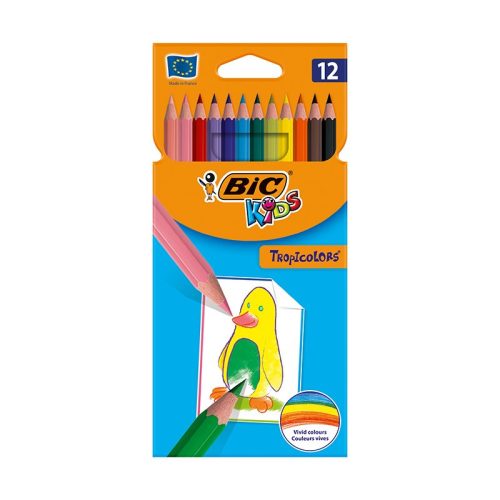 Színes ceruza BIC Kids Tropicolors hatszögletű 12 darabos