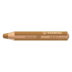 Színes ceruza STABILO Woody 3in1 hengeres vastag arany