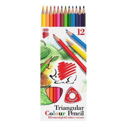 Színes ceruza ICO Süni háromszögletű 12 darabos
