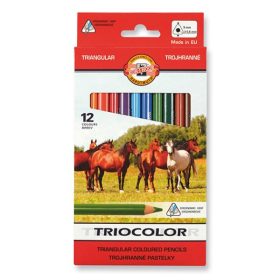   Színes ceruza KOH-I-NOOR 3142 Tricolor háromszögletű vastag lovak 12 darabos készlet