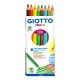 Színes ceruza GIOTTO Mega hatszögletű extra vastag 8 darabos (6 alapszín+arany+ezüst)