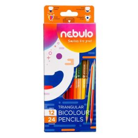   Színes ceruza NEBULO kétvégű háromszögletű 12 darabos készlet