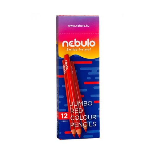 Színes ceruza NEBULO Jumbo háromszögletű piros
