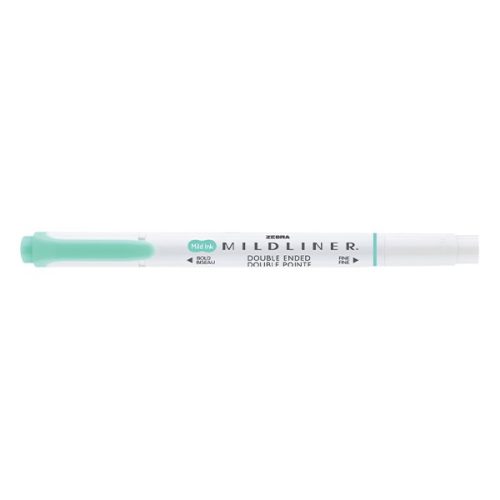 Szövegkiemelő kétvégű ZEBRA Mildliner fluorescent 1,4-4,0 mm kékeszöld