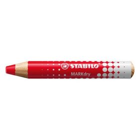   Jelölőceruza STABILO MARKdry fehér táblákhoz és flipchartpapírhoz vastag kerek heggyel piros