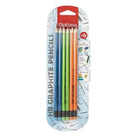 Grafitceruza OPTIMA HB háromszögletű radíros 6 darabos