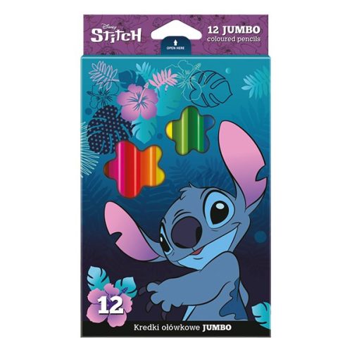 Színes ceruza COOLPACK Lilo és Stitch jumbo háromszögletű  12 darabos kék dobozos