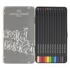 Színes ceruza FABER-CASTELL Black Edition háromszögletű fekete testű fémdobozos 12 darabos