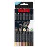 Színes ceruza FABER-CASTELL Black Edition háromszögletű fekete testű testszín 12 darabos