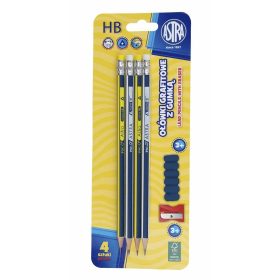   Grafitceruza ASTRA radíros háromszögletű ajándék hegyezővel HB 4+1 db/bliszter