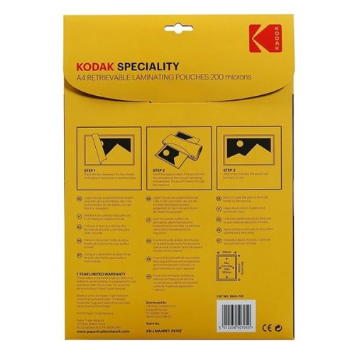 Lamináló fólia KODAK A/4 200 mikron újrahasználható 10 lapos