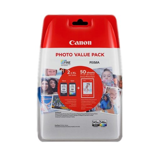 Festékpatron CANON PG-545XL/CL-546XL Multipack + 10x15 GP-501 fotópapír