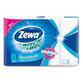   Kéztörlő tekercses háztartási ZEWA Wisch & Weg Original Sparblatt 4 tekercses 2 rétegű