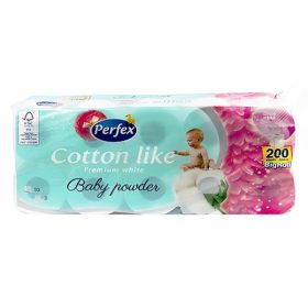   Toalettpapír PERFEX Cotton Like baby powder perfume 3 rétegű 10 tekercses