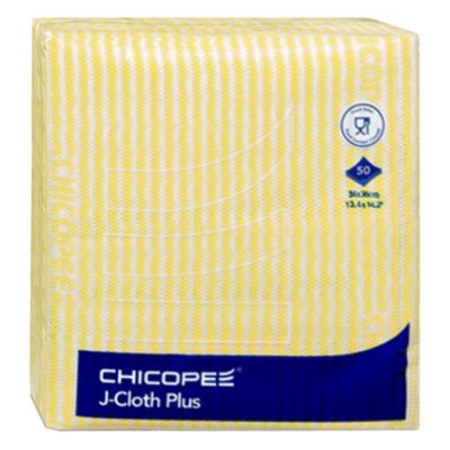 Törlőkendő konyhai CHICOPEE J-Cloth Plus eldobható 34 x 36 cm sárga 50 db/csomag