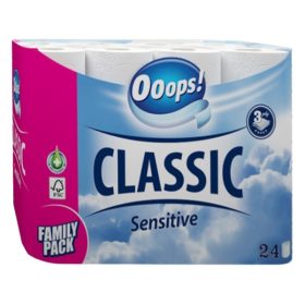   Toalettpapír OOOPS! Classic Sensitive 3 rétegű 24 tekercses