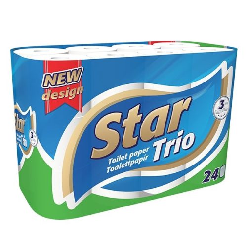 Toalettpapír STAR Trio 3 rétegű 24 tekercses