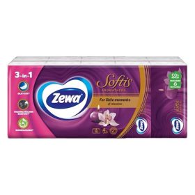   Papírzsebkendő ZEWA Softis Aromathera 4 rétegű 10x9 darabos