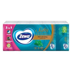   Papírzsebkendő ZEWA Softis Menthol Breeze 4 rétegű 10x9 darabos