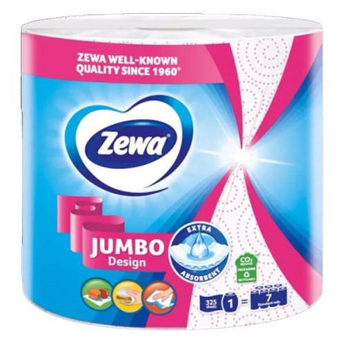 Kéztörlő tekercses háztartási ZEWA Jumbo Decor 2 rétegű 1 tekercses 325 lap