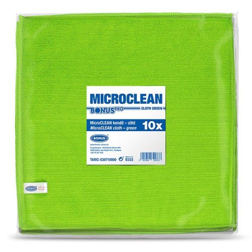 Törlőkendő mikroszálas BONUS microCLEAN HoReCa HACCP 40x40 cm zöld 10 db/csomag