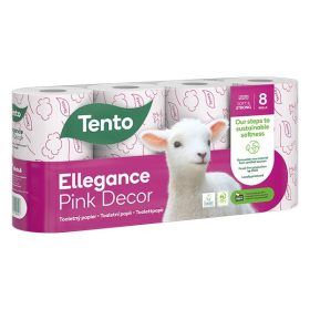   Toalettpapír TENTO Family pink dekor mintás 3 rétegű 8 tekercses