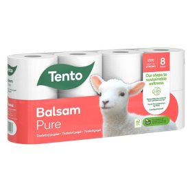   Toalettpapír TENTO Balsam pure fehér 3 rétegű 8 tekercses
